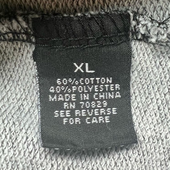 3/$27 Carbon Varsity Scoop Neck Sweatshirt, Heathered Gray/Black/White, size XL - Picture 5 of 9